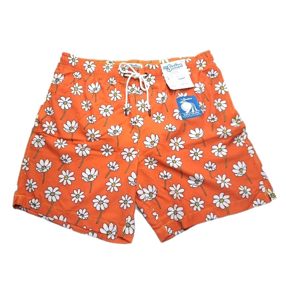 NWT Men's UPF Swimwear Trunks Board Size M Pockets Breathable Stretch Above Knee